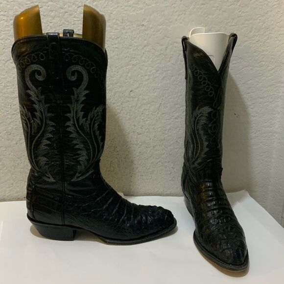 Corral Women's Black Caiman Exotic Cowboy Boots size 8